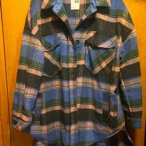 SO Women's Multicolor Plaid Utility Jacket